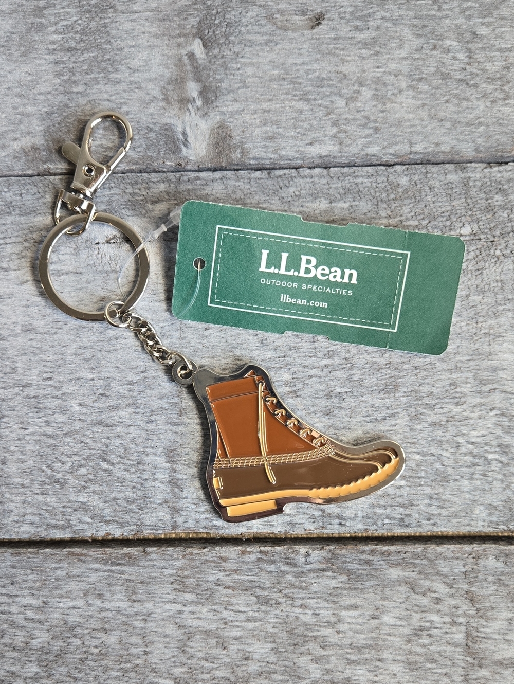 NWT L.L. Bean Duck Boot Enamel Charm Keychain Classic
